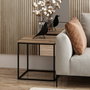 Hanah Home Mesa de Centro Nogal, Fabricada en Tablero de Partículas Recubierto de Melamina con Estructura Metálica, 52x50x50 cm